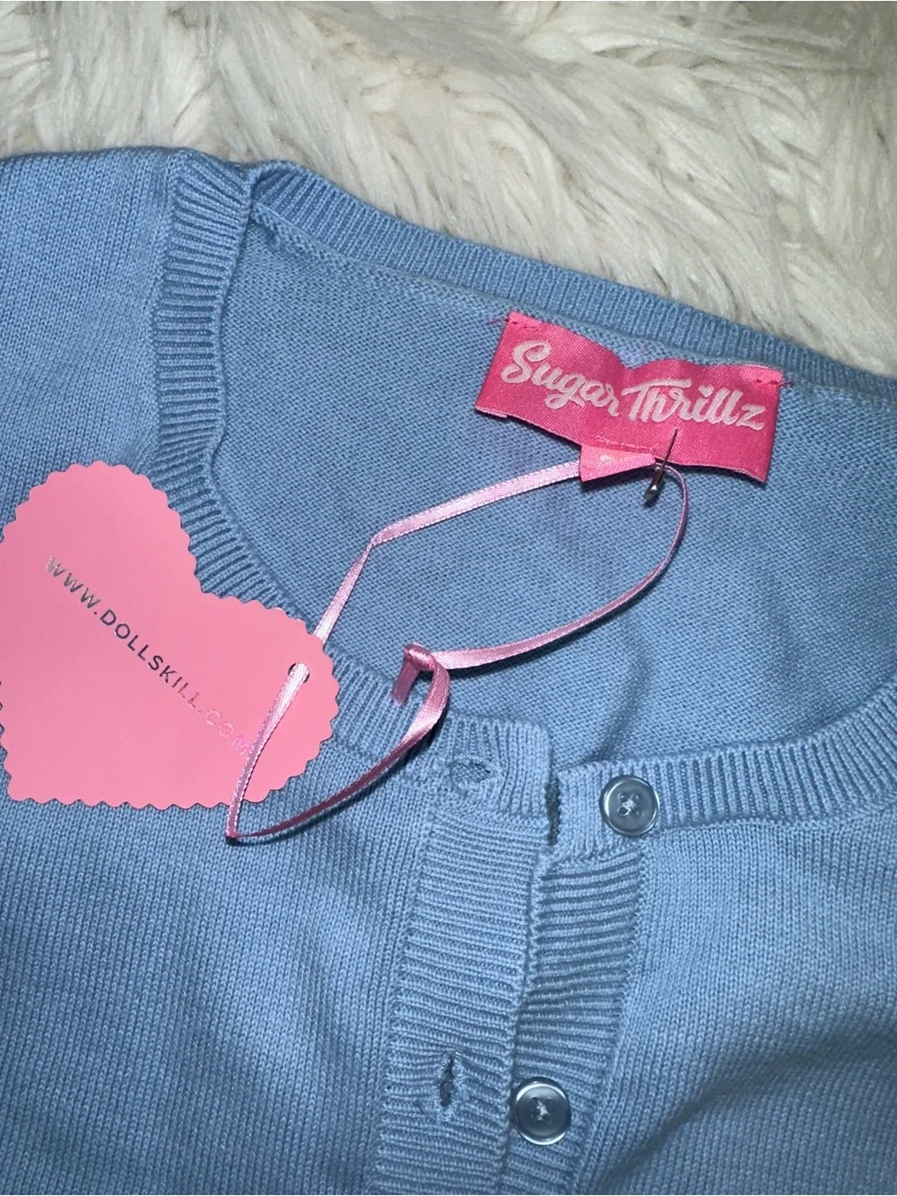 Dolls Kill • Sugar Thrillz Passion For You Intarsia Cute Pastel Cardigan Sweater